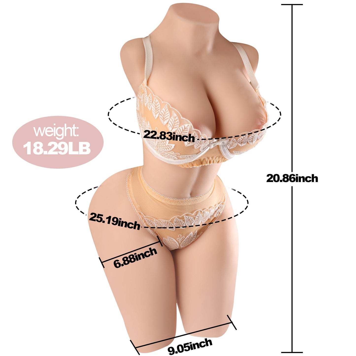 Peggy - 20.94LB Torso Sexy Doll With Slim Waist And Big Ass