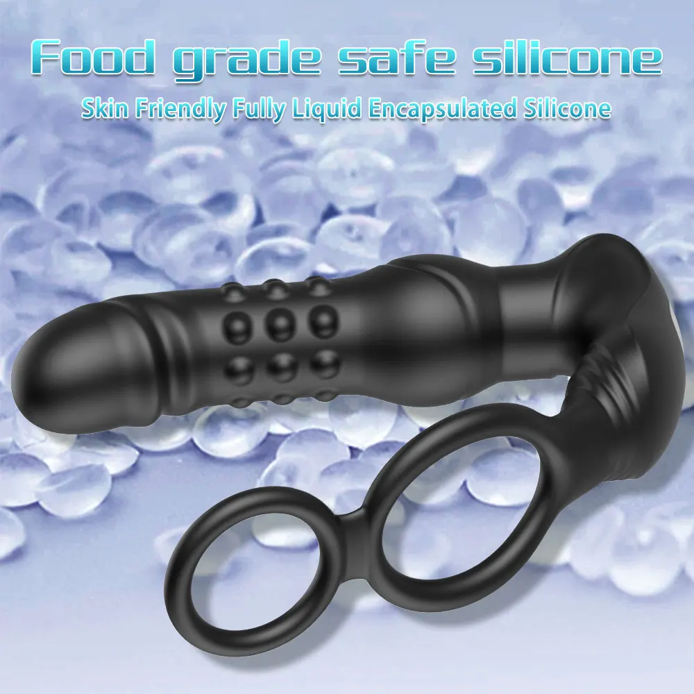 3 IN 1 Anal Vibrator Prostate Massage Stimulator with 10 Wiggle & 10 Vibration Modes