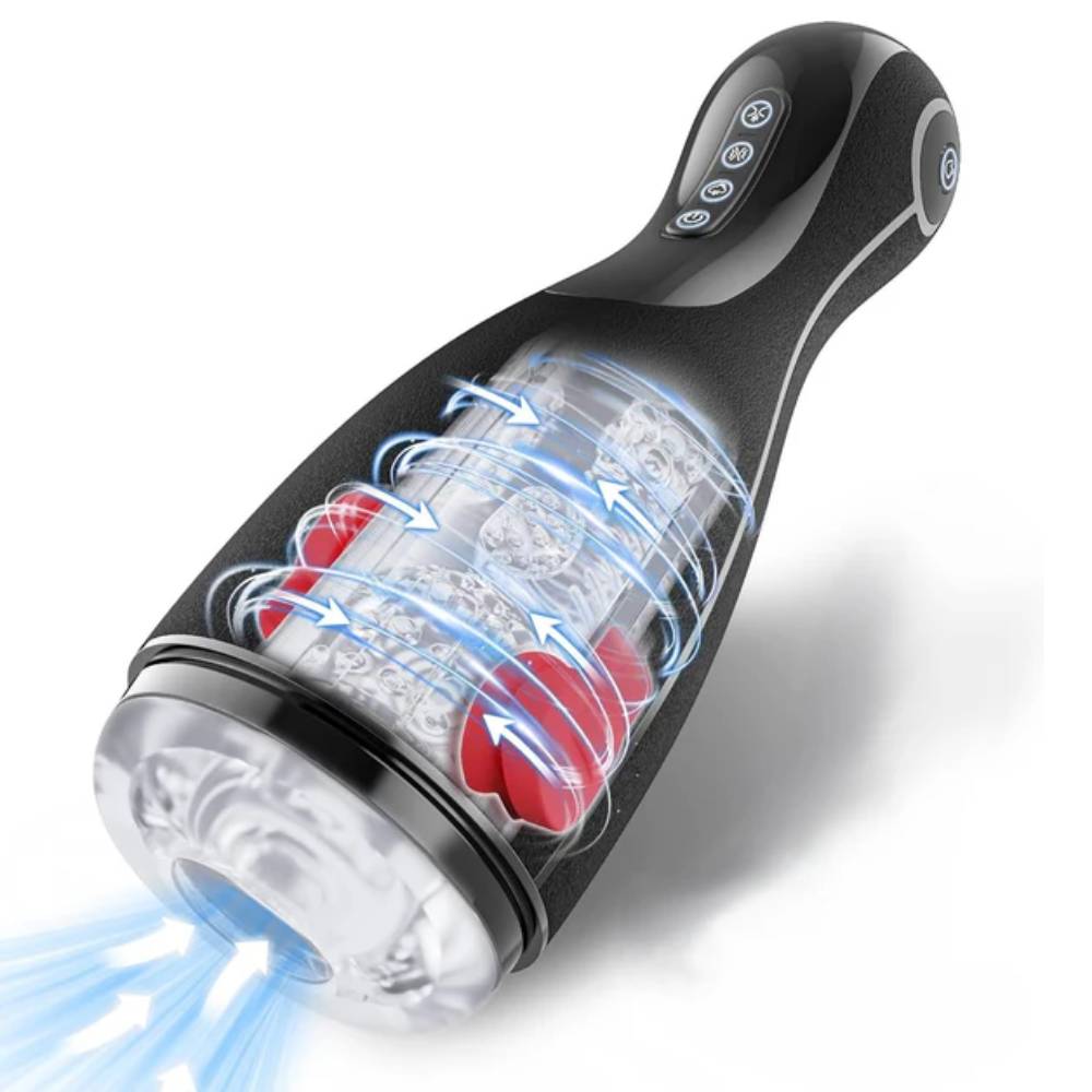 Automatic Masturbator Stroker Penis Pump with 3 Squeezing & 3 Suctions & 10 Vibrations Modes