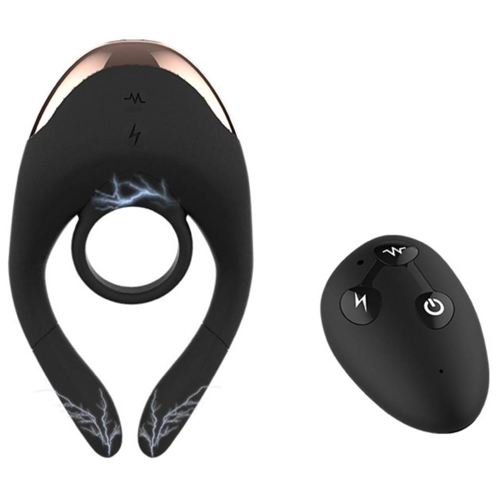 E-stim Cock Ring Penis Trainer Vibrator Masturbator with 10 Vibrations & 10 Electric shocks