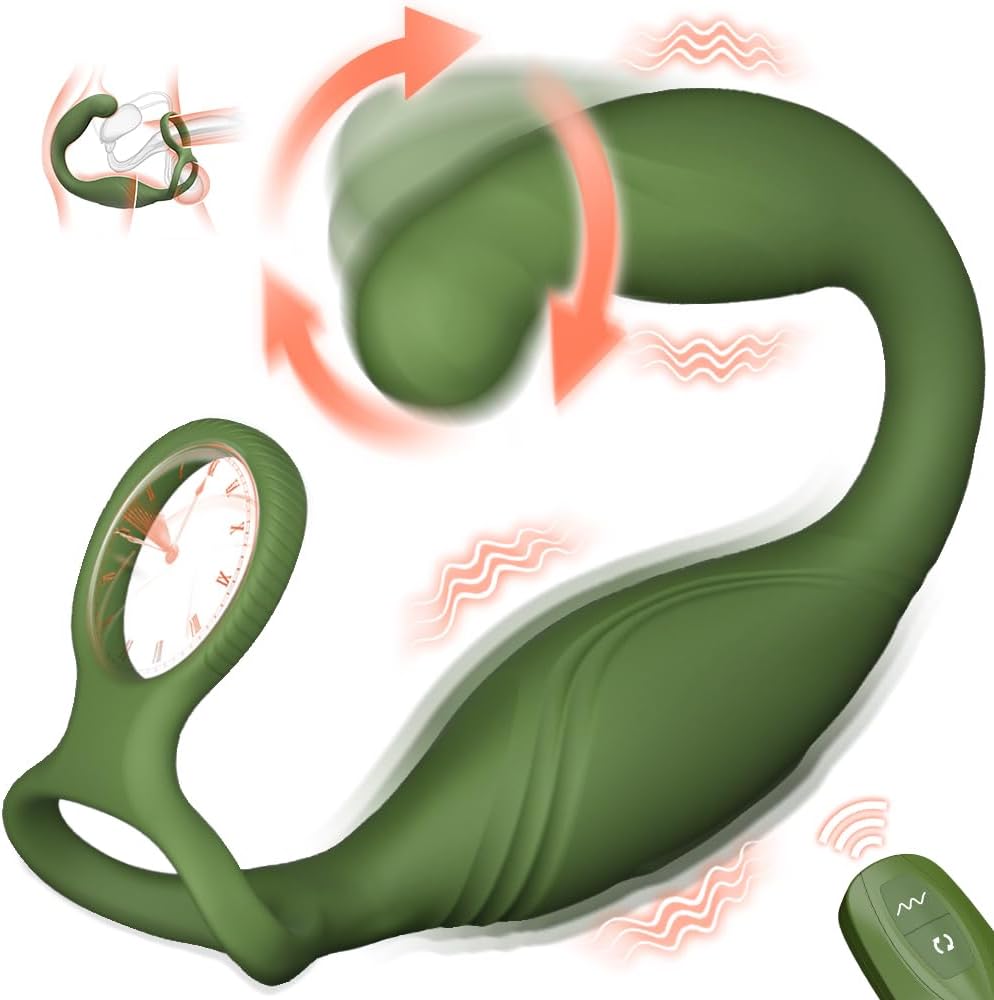 360° Rotating Butt Plug Anal Vibrators Prostate Massager with 10 Powerful Vibrating