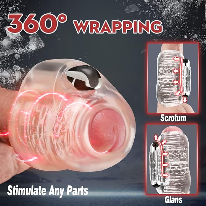 360°All-Around Wrapping Penis Trainer Glans Massager with 10 Vibration Modes