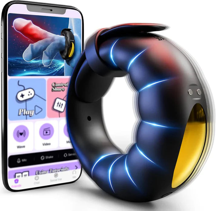 Dual Motor Adjustable Penis Ring Vibrator Masturbator with 10 Vibration Modes