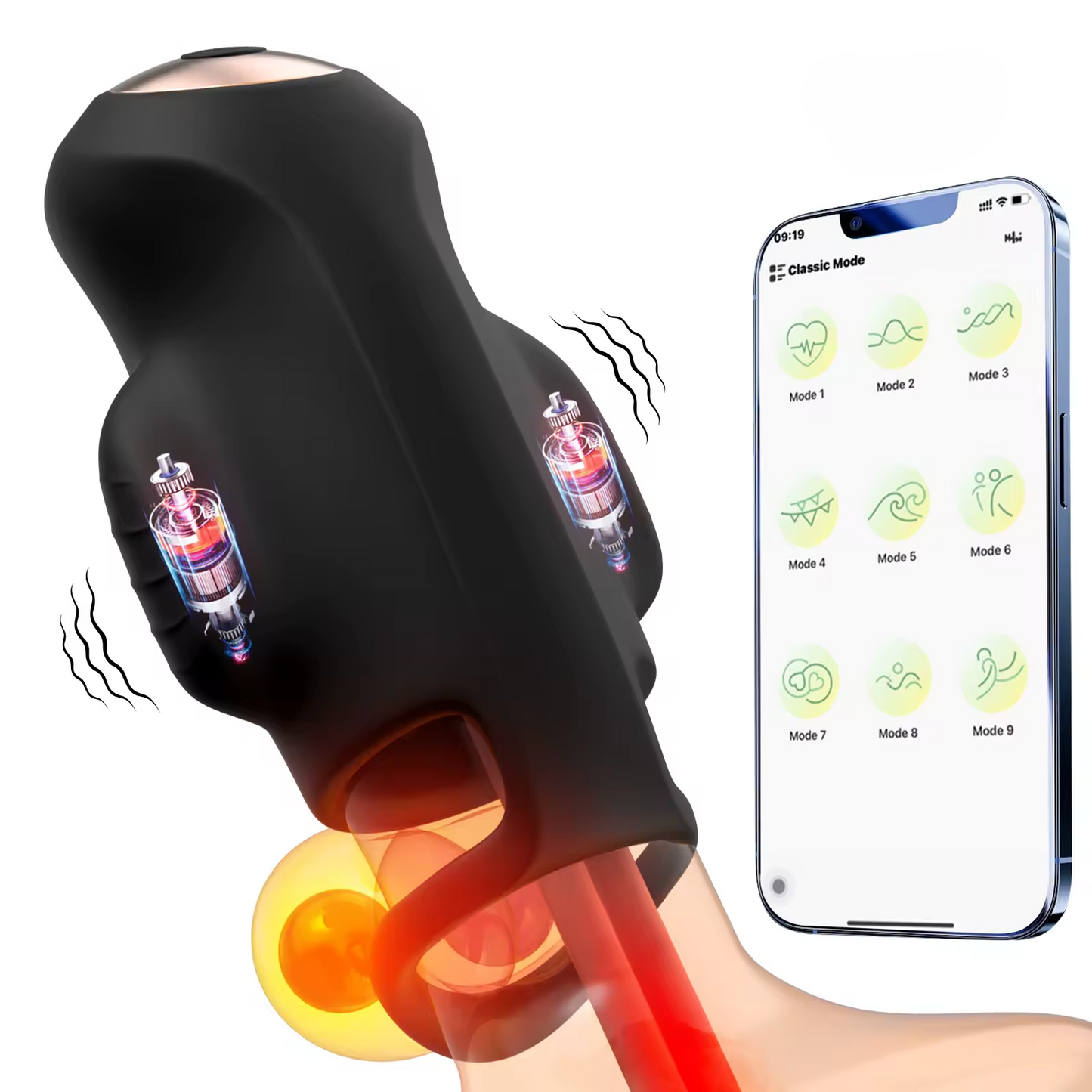 Electric Penis Trainer Vibrator Glans Stimulator Masturbator with 9 Vibration Modes