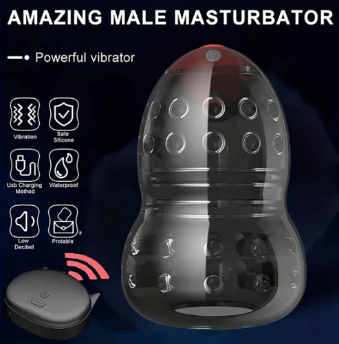 Glans Trainer Penis Vibrator Stimulator Masturbator with 10 Powerful Vibration Modes