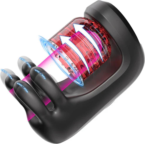 3 IN 1 Penis Trainer Glans Vibrator Stroker Blowjob with 9 Rotation and Vibration Modes