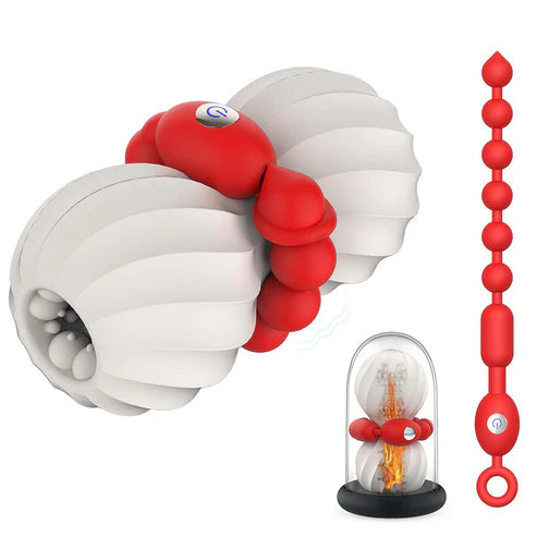 Masturbateur masculin manuel chauffant et plug anal vibrant