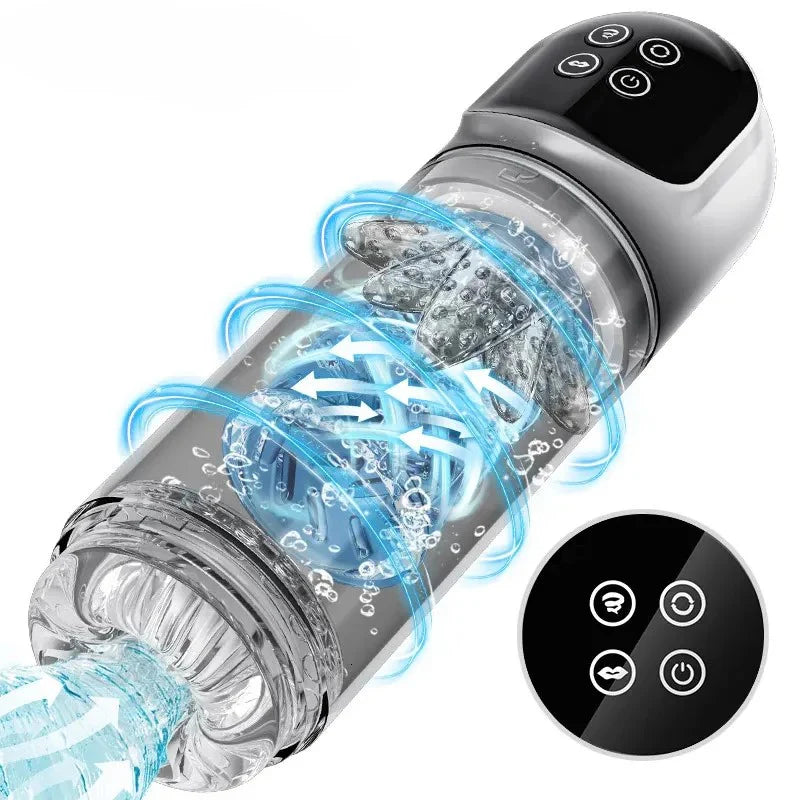 3 IN 1 Automatic Masturbator Penis Pump with 4 Pump & 7 Sucking 7 Rotating 7 Licking