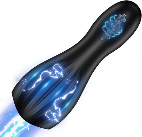 E-stim Penis Trainer Glans Vibrator Stimulator with 10 Vibrations& Electric Shocks