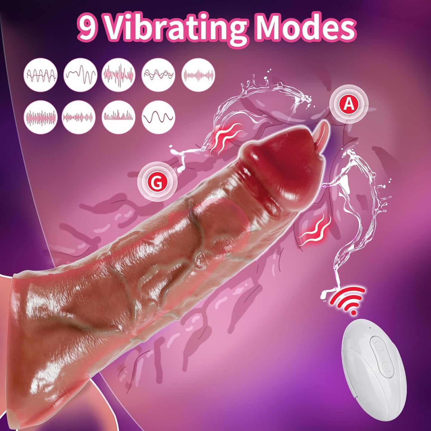 Remote Control Realistic Penis Extender Vibrator with 9 Vibration Modes