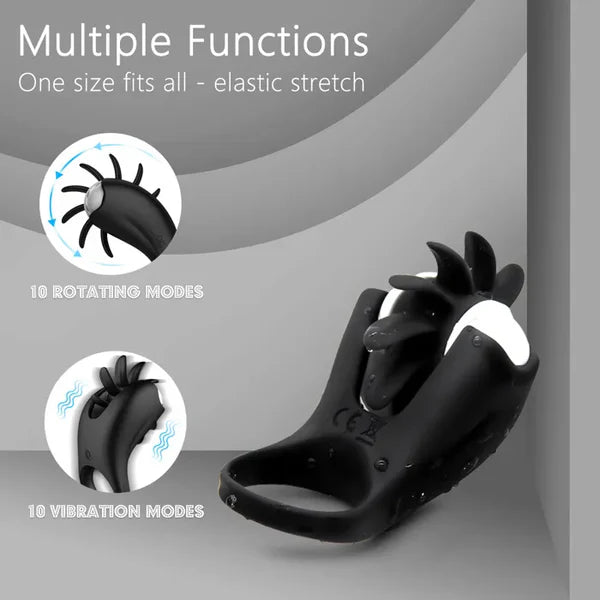 Penis Ring Vibrator Glans Trainer Massager with 10 Vibration Modes