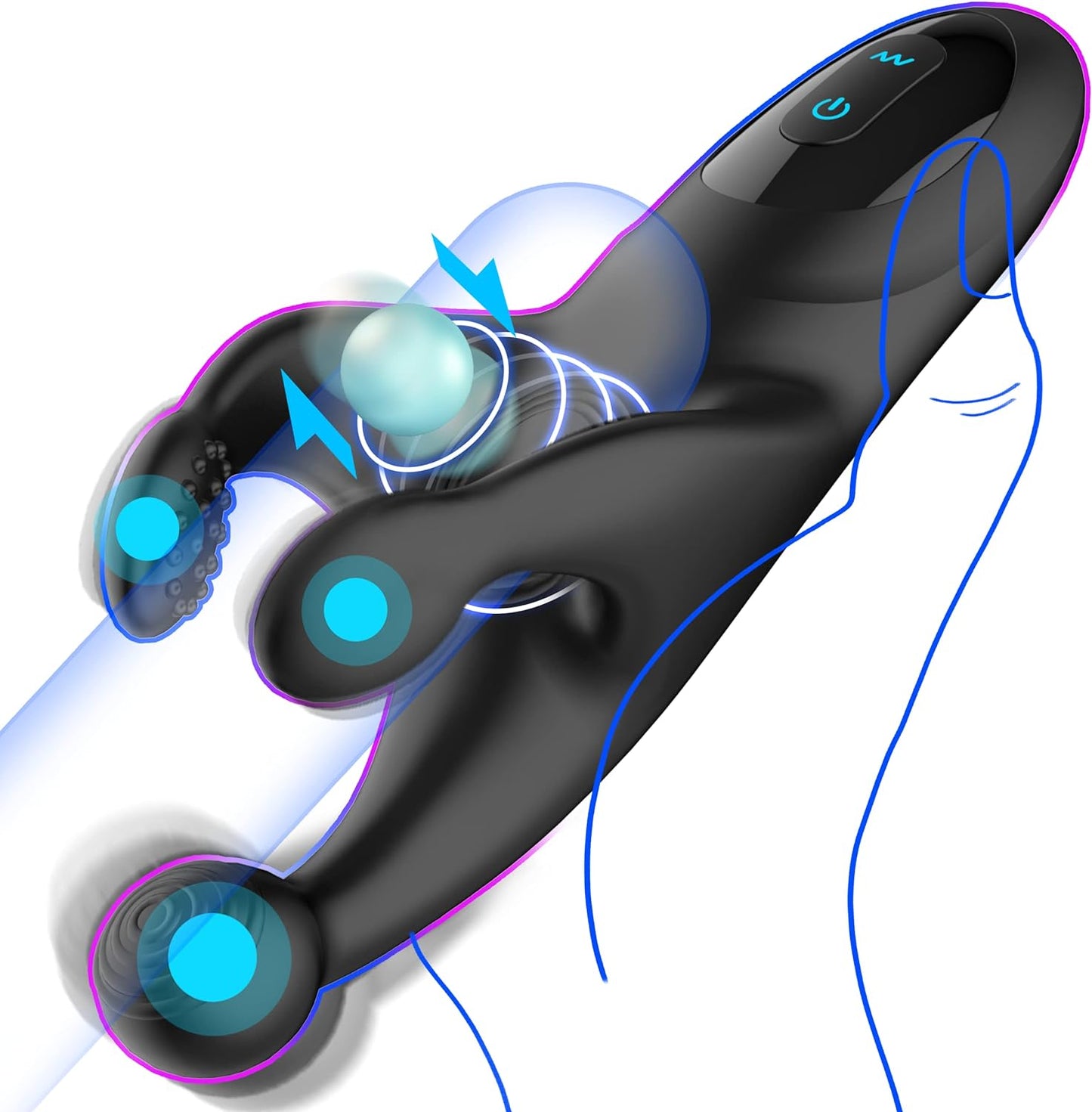 Vibrateur de pénis masturbateur à battement 2 en 1 avec 10 battements et 10 vibrations puissantes