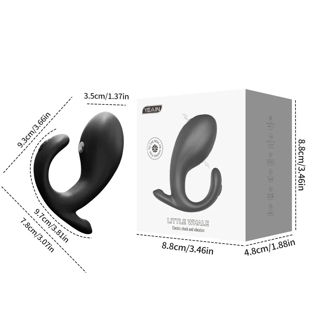 Portable Anal Butt Plug Vibrator with 12 Vibration & 7 Electric Shock Modes