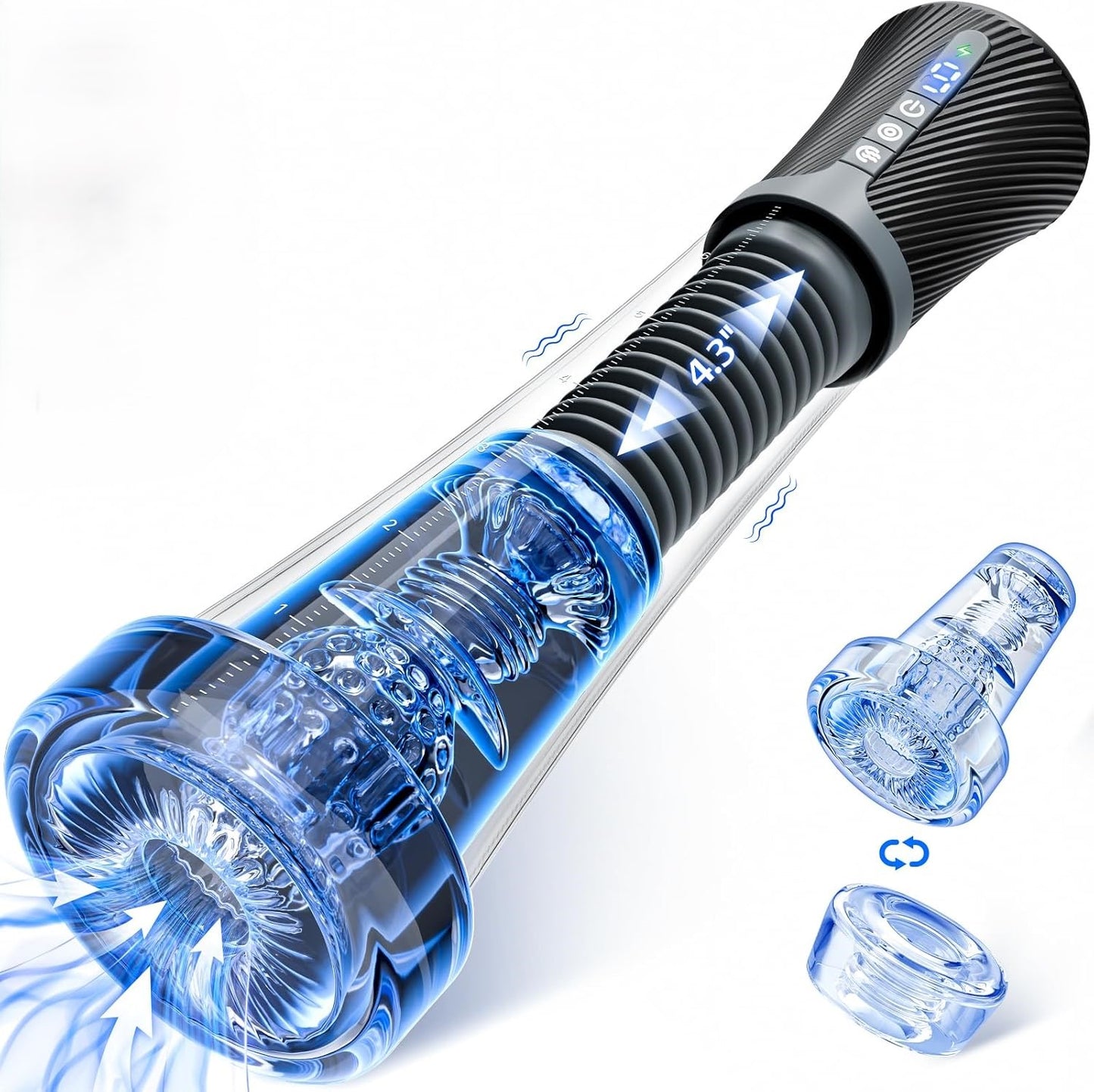 Automatic Masturbator Penis Pump Enlarger with 9 Vibrations & 5 Auto-suction Modes
