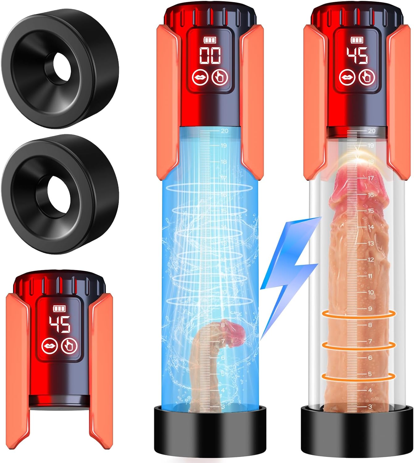 Pompes et agrandisseurs de pénis automatiques, masturbateurs masculins avec 5 modes d'aspiration
