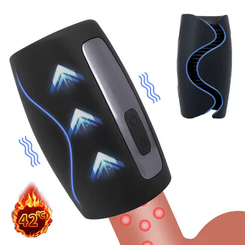 Electric Penis Trainer Vibrator Masturbator with 10 Vibration Modes & 40 ℃ Heating