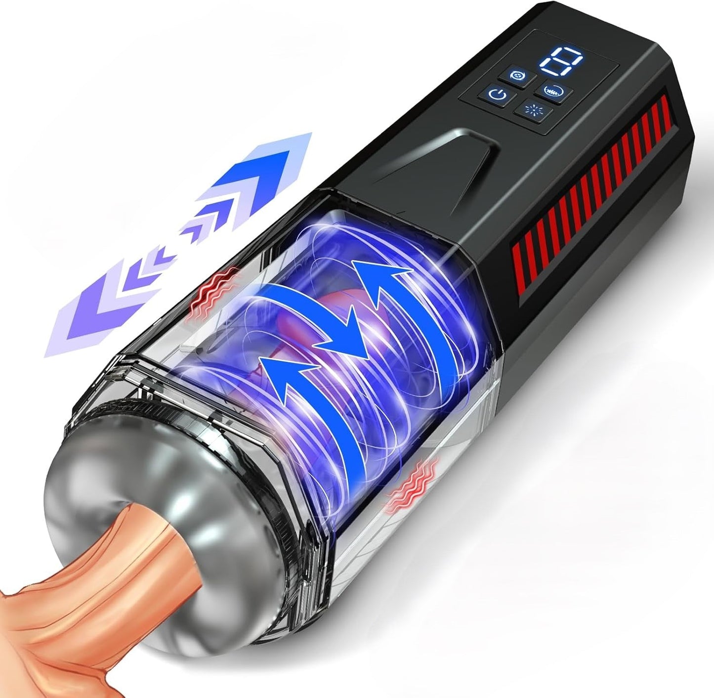 LCD Display Automatic Masturbator Stroker with 7 Vibrating & 7 Thrusting Modes