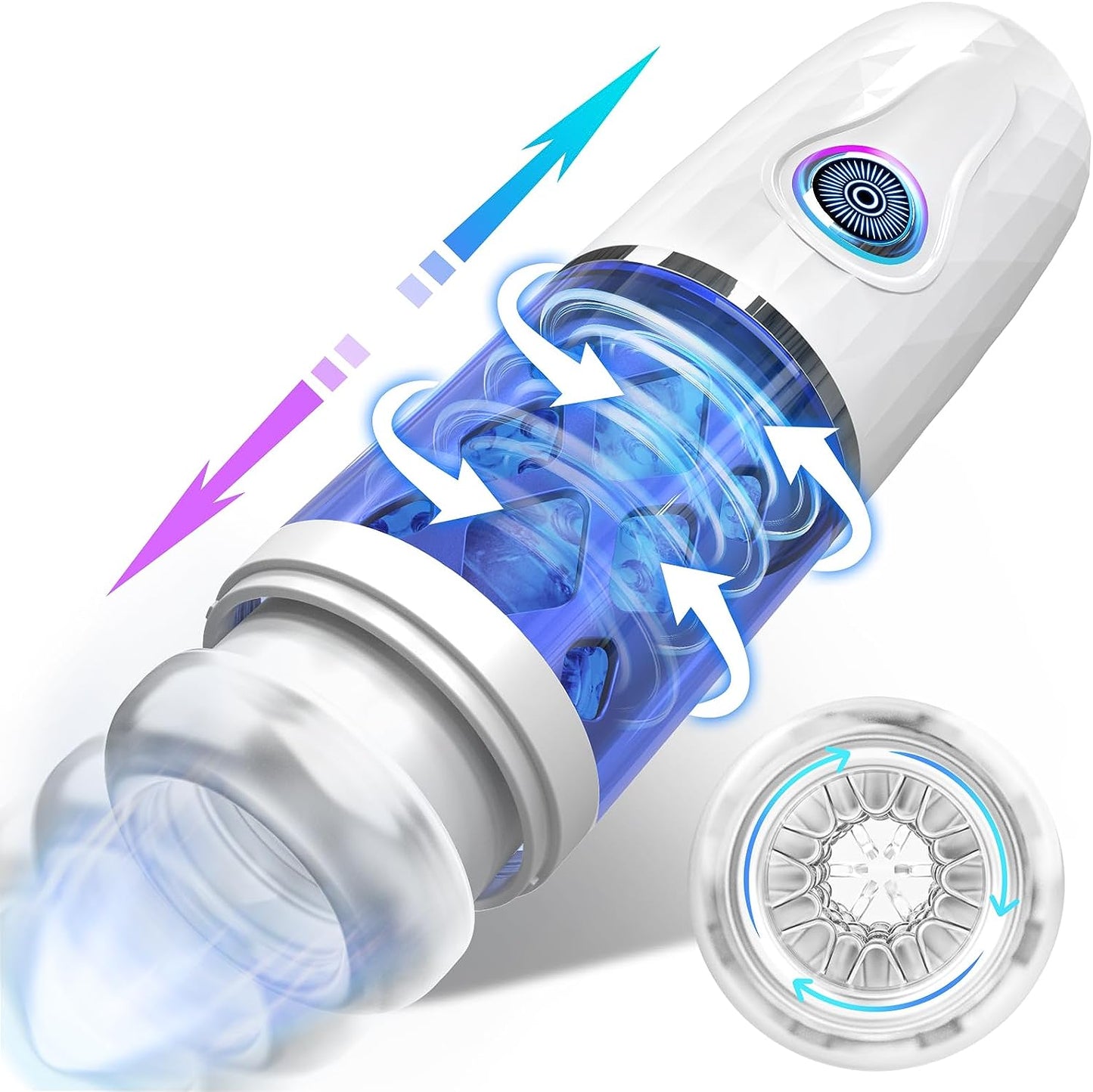 Masturbateur masculin automatique multifonction avec 7 modes de poussée et de rotation