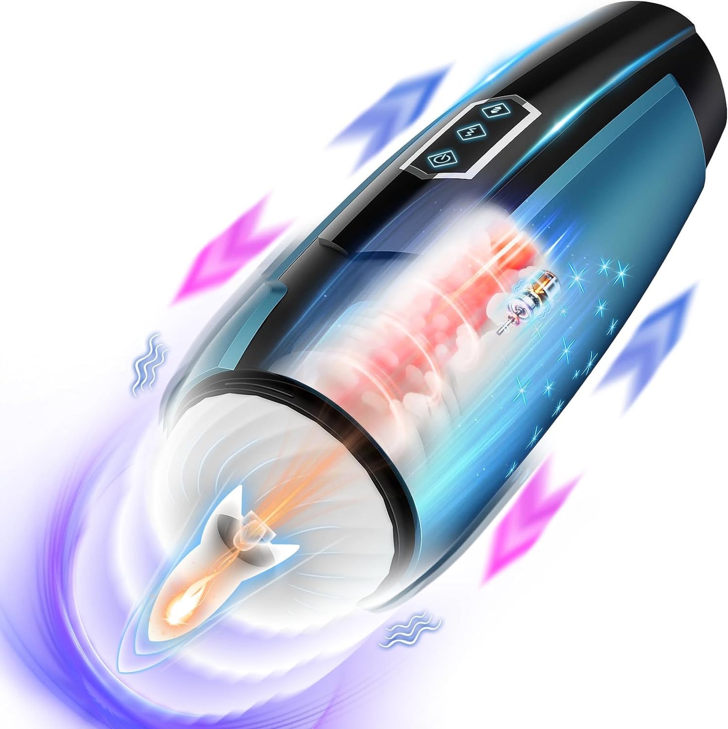 Coupe de masturbation automatique avec 7 modes de poussée de foudre et de viration