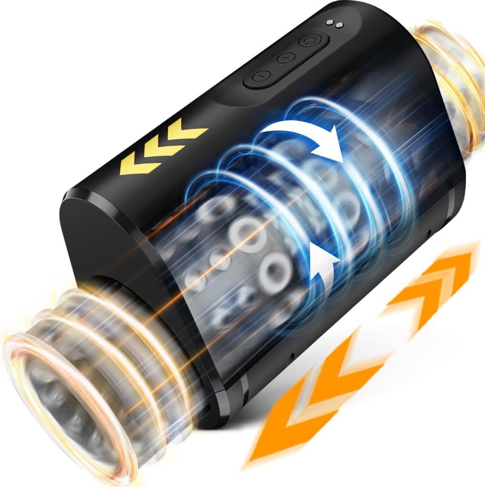 Masturbateur masculin 2 en 1 rotatif et à poussée avec 7 poussées et rotations