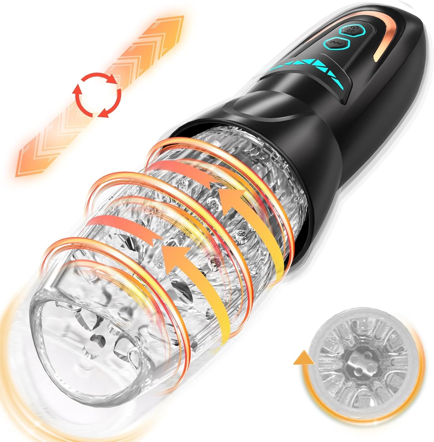Automatic Masturbator Penis Vibrator Stroker with 10 Vibrating & 8 Thrusting & Rotating