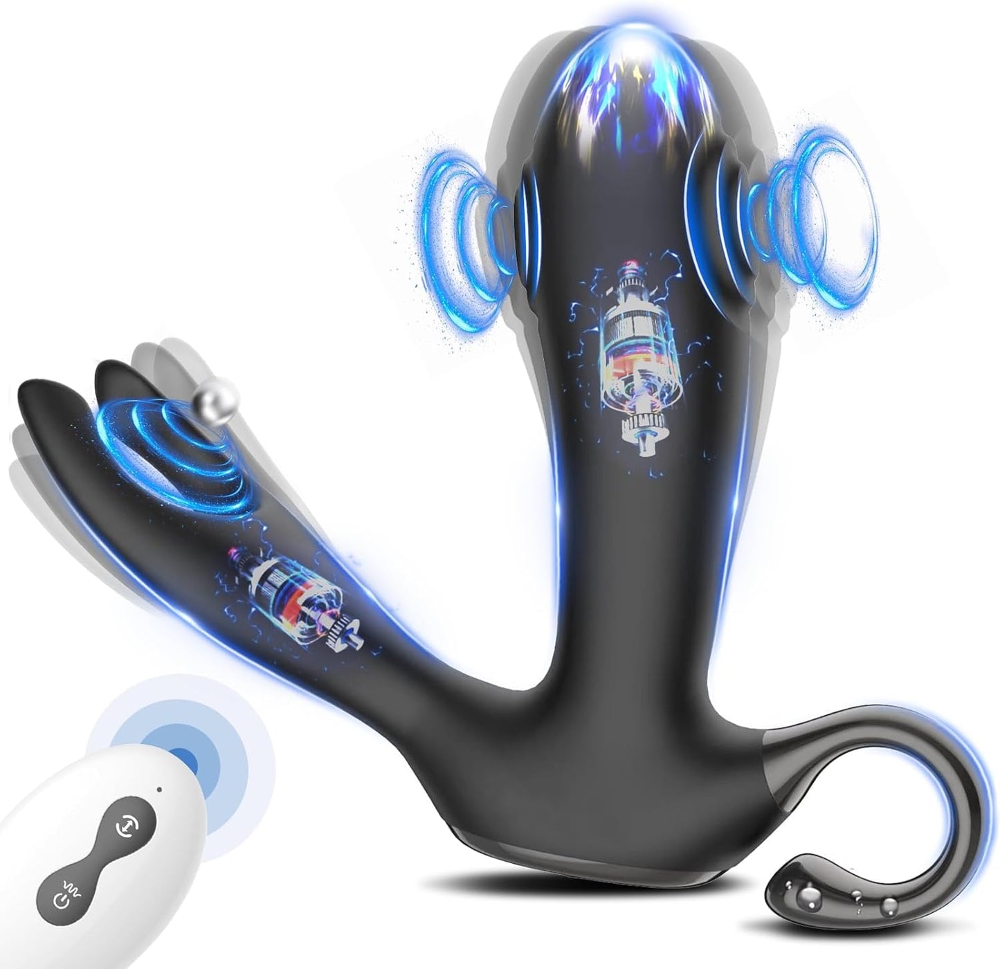 3 IN 1 Prostate Massager Anal Vibrator ButtPlug with 10 Thump Tapping & Vibration Modes