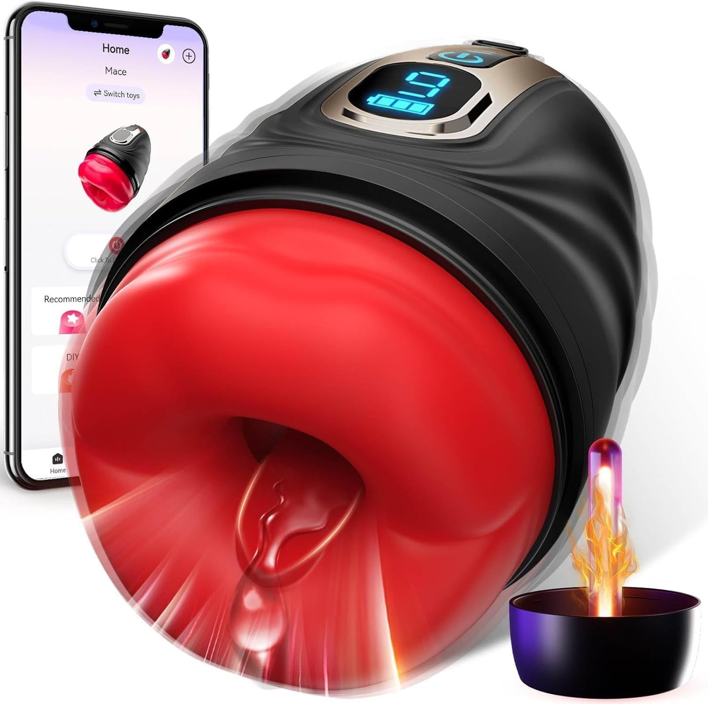 2 in 1 Automatic Masturbator Penis Trainer Stroker with 9 Vibrations