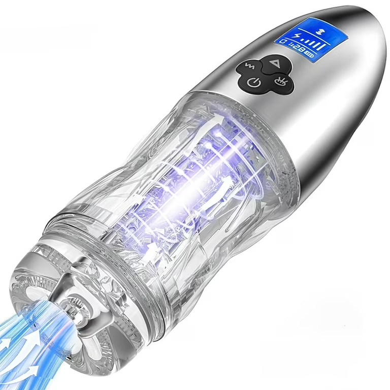 Automatic Masturbator Pocket Pussy Stroker with 10 Vibrating & 7 Sucking & Sexy Moaning