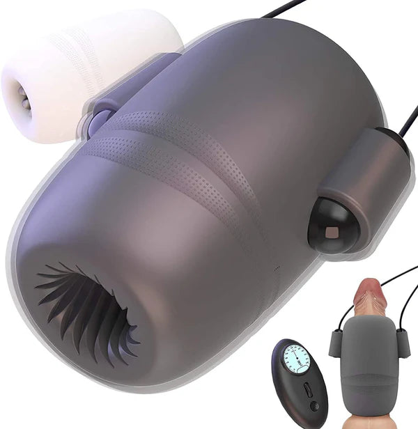 6 in 1 Male Masturbator Penis Vibrator Stroker with 8 Vibrating & 12 Frequencies