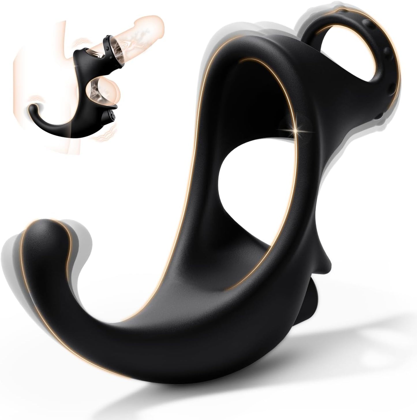 Anal Vibrator Butt Plug Penis Ring Stimulator Male Sex Toys with 10 Vibration Modes