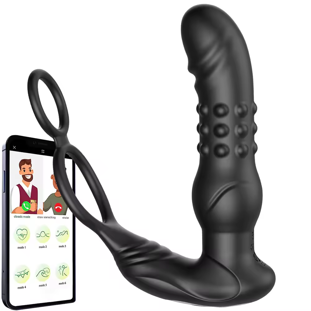 3 IN 1 Anal Vibrator Prostate Massage Stimulator with 10 Wiggle & 10 Vibration Modes