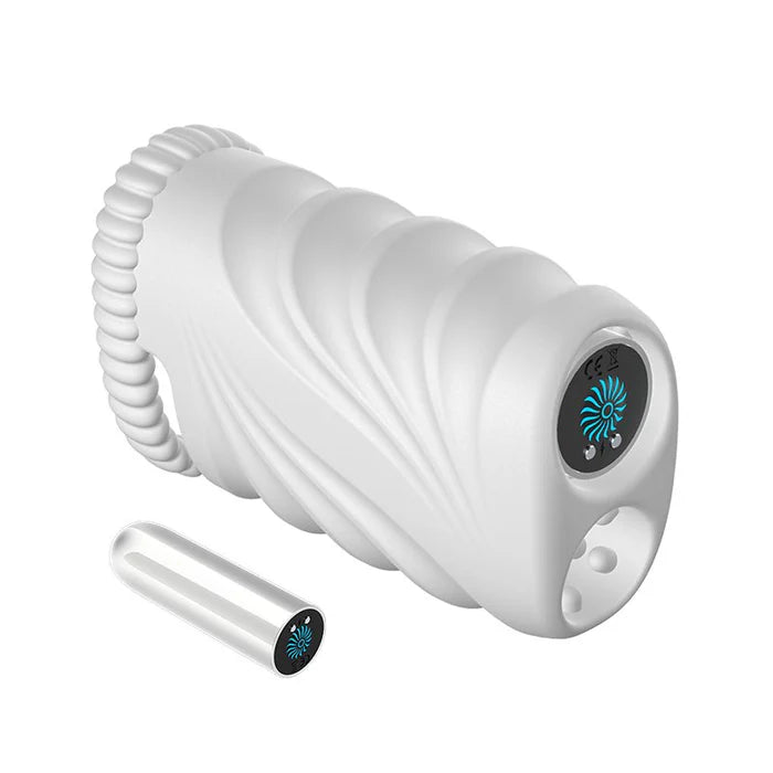 2 Tunnel Holes Penis Trainer Masturbator with 10 Vibration Modes