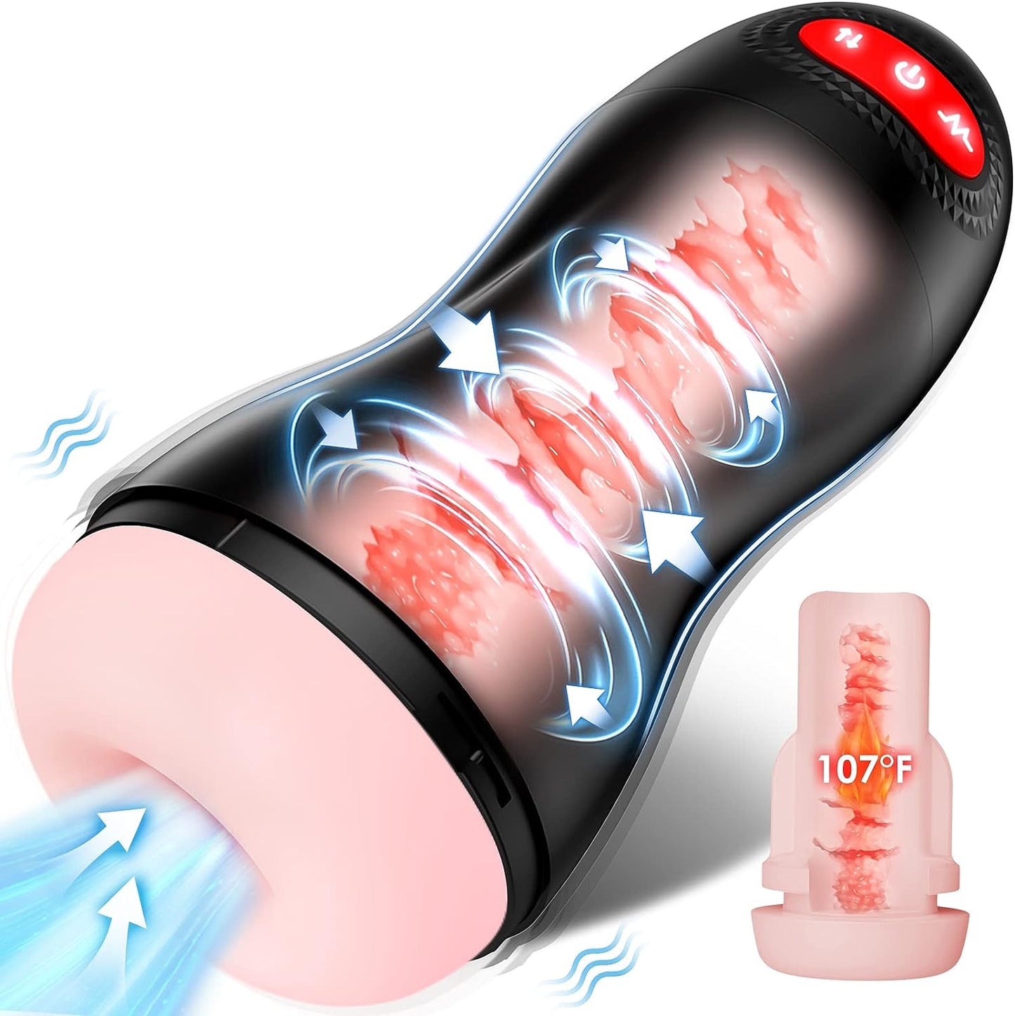 Pompe à pénis pour masturbateurs masculins à succion automatique avec 9 aspiration, 10 vibrations et chauffage