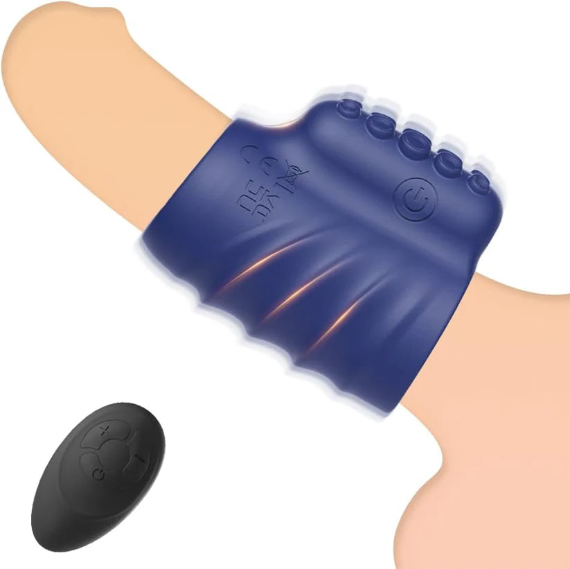 Penis Trainer Vibrator Cock Ring Sleeve Stimulator with 10 Vibration Modes