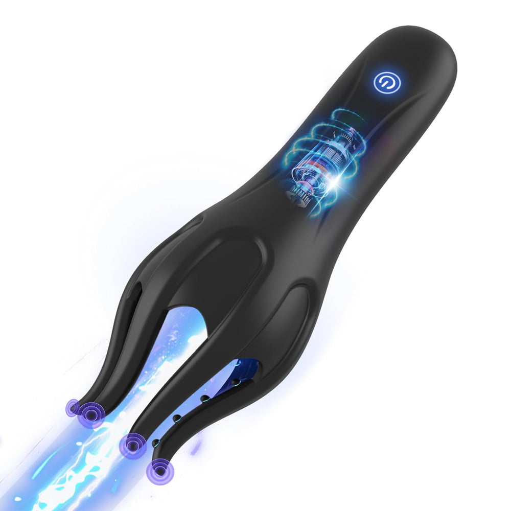 Masturbateur masculin de massage de pénis 3 en 1 avec 10 modes de vibration et 5 langues de léchage
