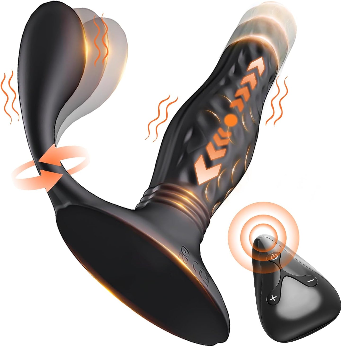 Anal Plug Prostate Massager Butt Plug with 12 Vibration & 3 Thrusting Modes