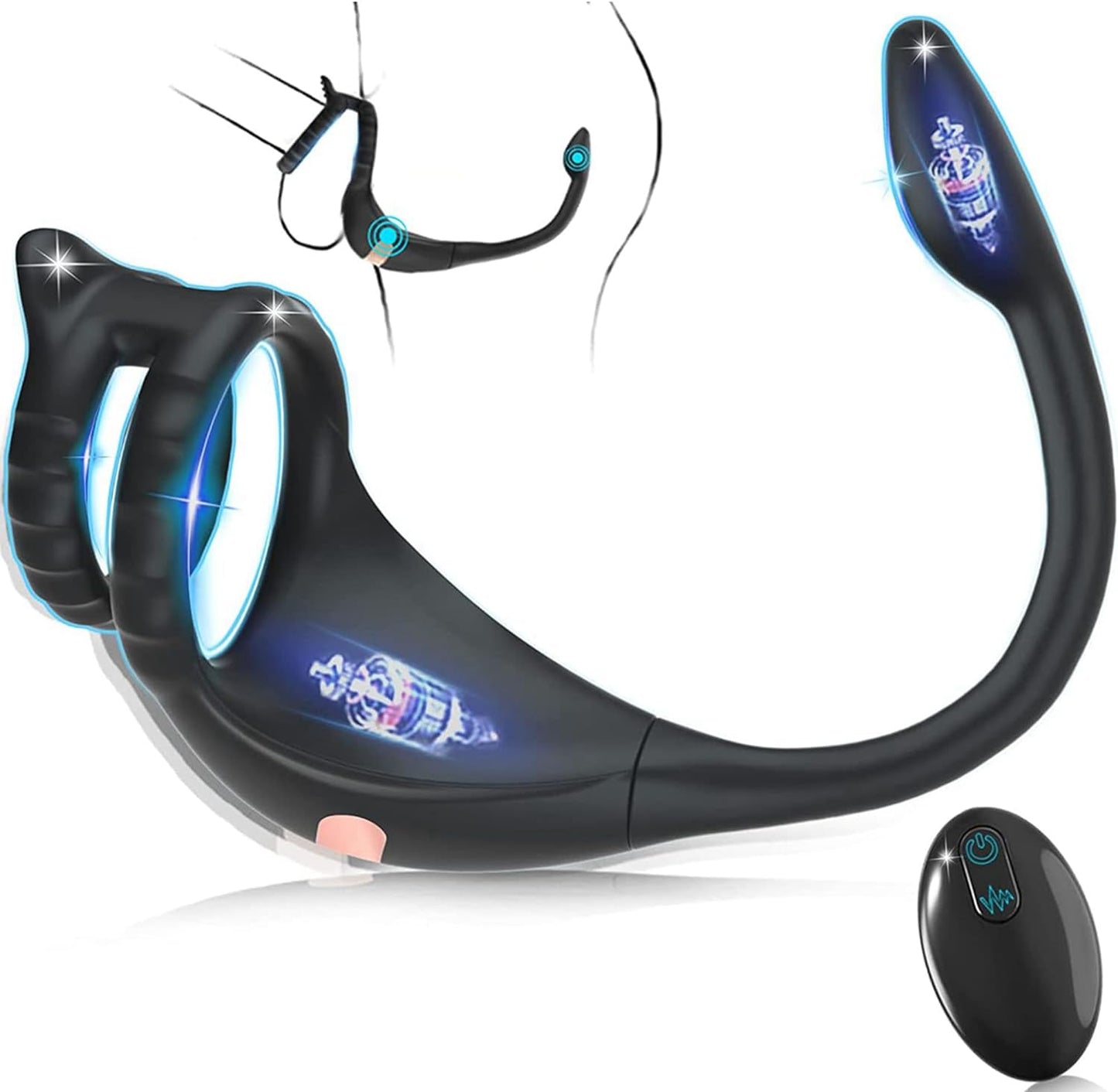 9 anneaux péniens vibrants pour masseur de prostate