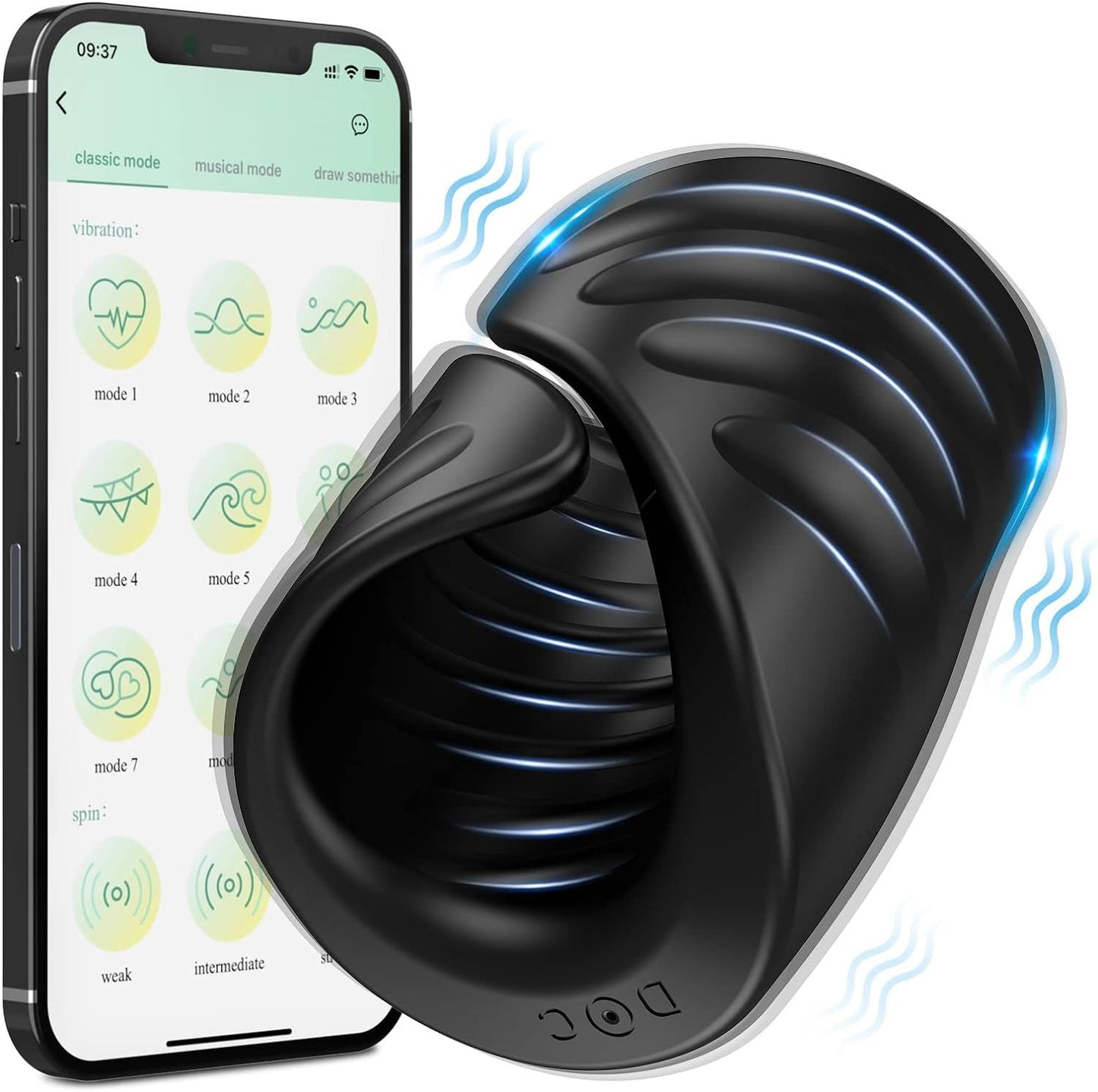 9 modes de vibration avec contrôle APP Strokers Glans Trainer Masturbateur Entraînement du pénis