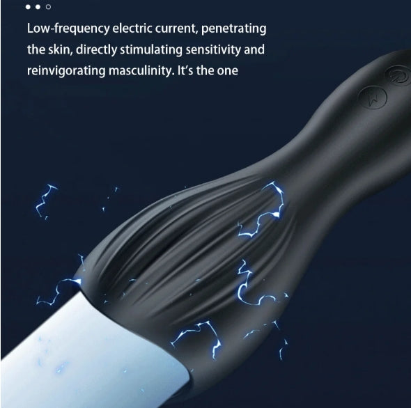 E-stim Penis Trainer Glans Vibrator Stimulator with 10 Vibrations& Electric Shocks