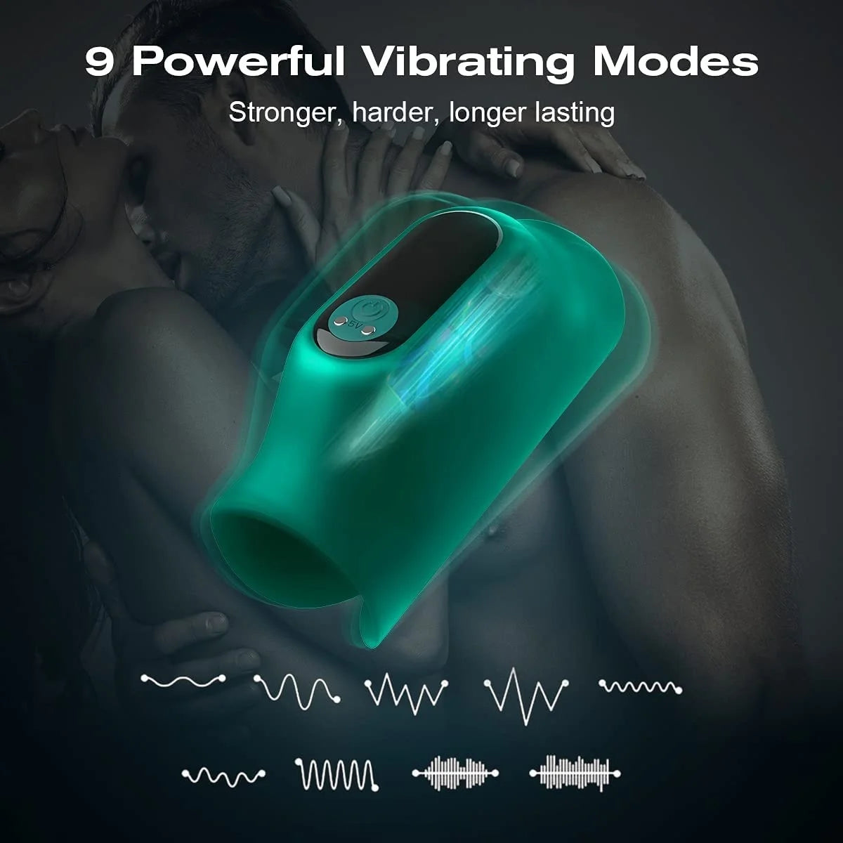 Hands-free Penis Trainer Glans Vibrator Massager with 9 Pulsation Modes