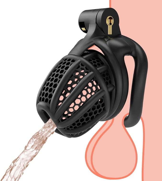 Chastity Device Cock Cage Penis Trainer with 4 Active Sizes Rings
