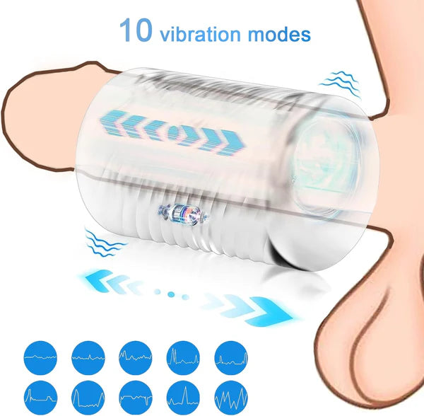 Automatic Penis Trainer Pocket Pussy Blowjob with 10 Vibrations