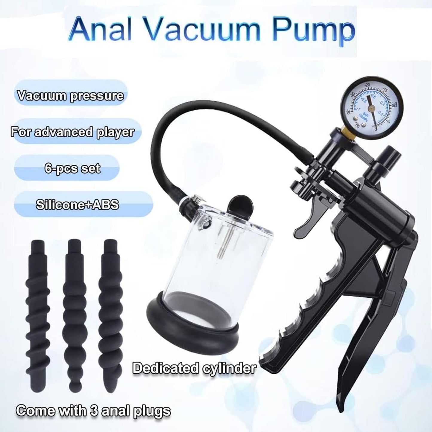 Anal Penis Vacuum Pump Prostate Massager Stimulator Masturbator Set