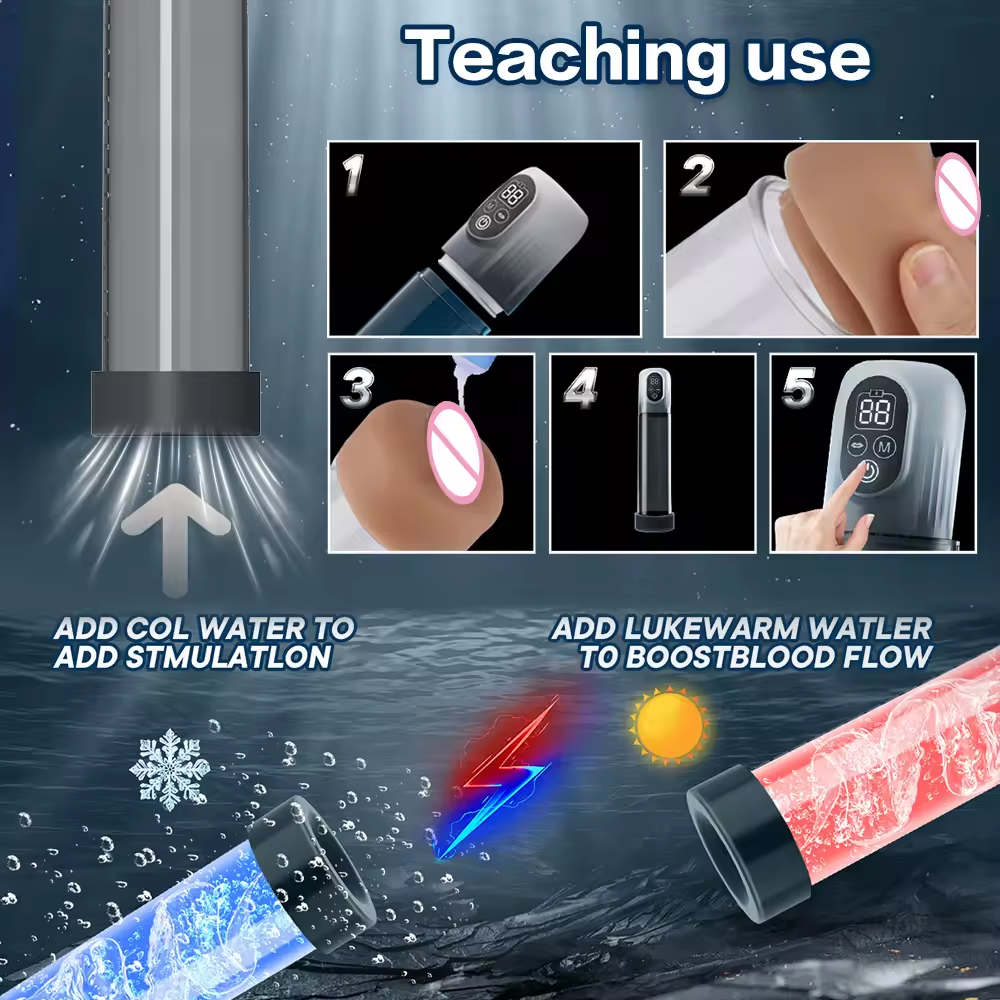 Manual Penis Enlargement Vacuum Pump Training Device Set Male Masturbator