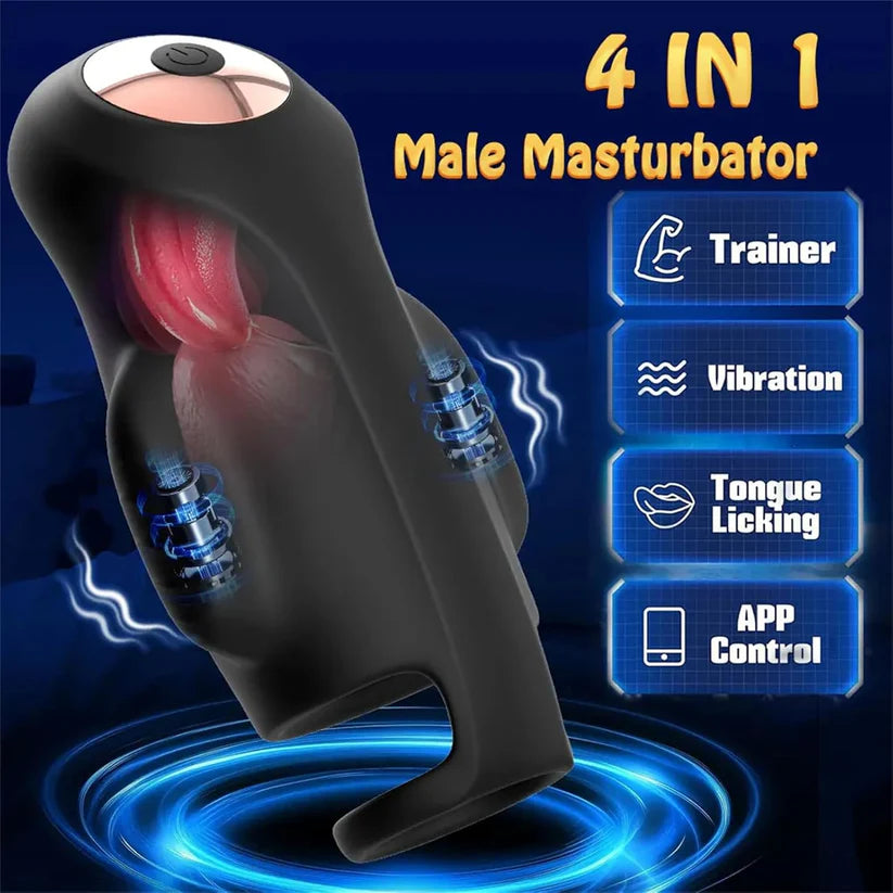 Electric Penis Trainer Vibrator Glans Stimulator Masturbator with 9 Vibration Modes