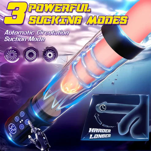 Automatic Penis Pump Trainer Masturbator with 3 Suction Intensities & 4 Training Modes