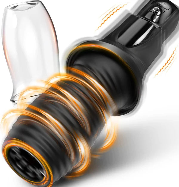 Masturbateurs automatiques électriques enveloppés à 360° avec 7 rotations et 7 vibrations