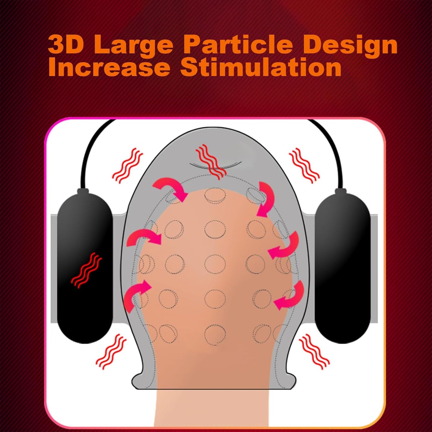 3D Particle Stimulation Penis Vibrator Extender Glans Trainer