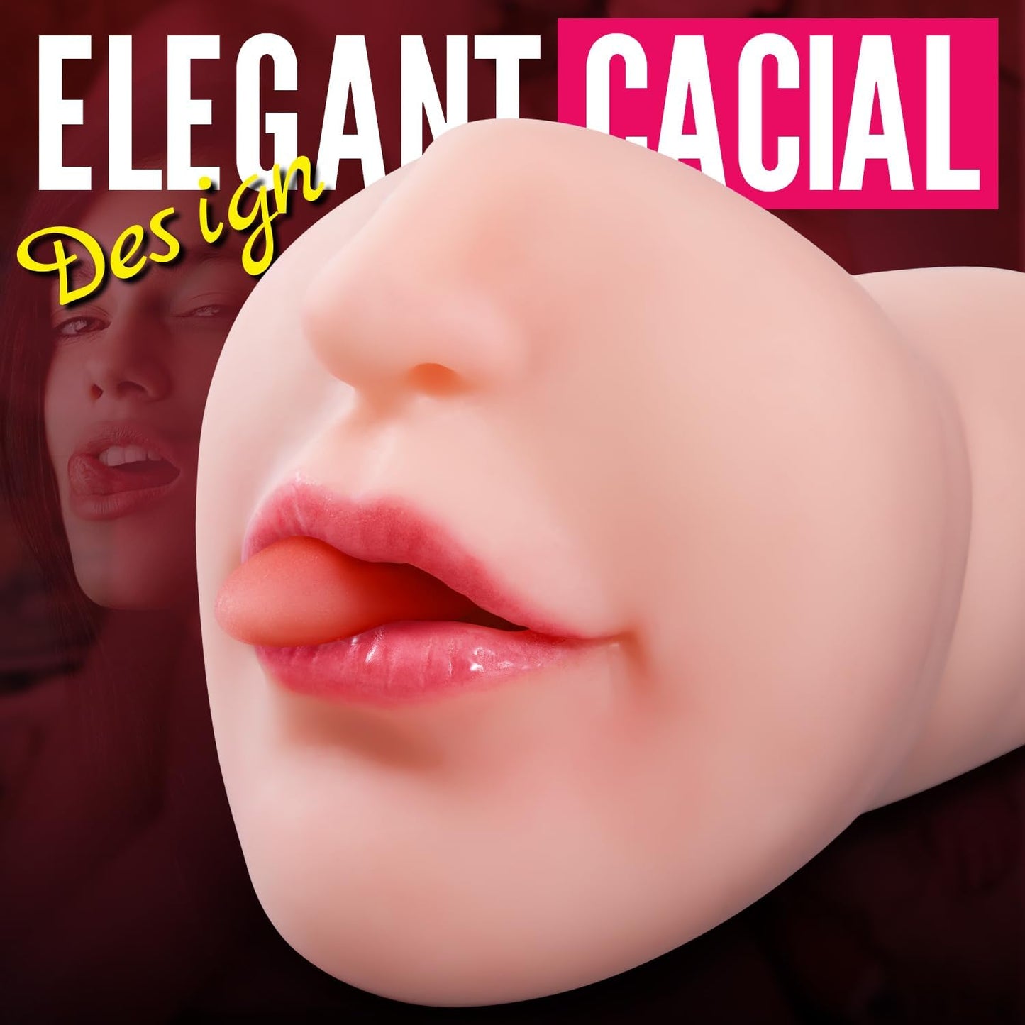 Masturbateur de chatte de poche BlowJob Stroker réaliste avec visage vif