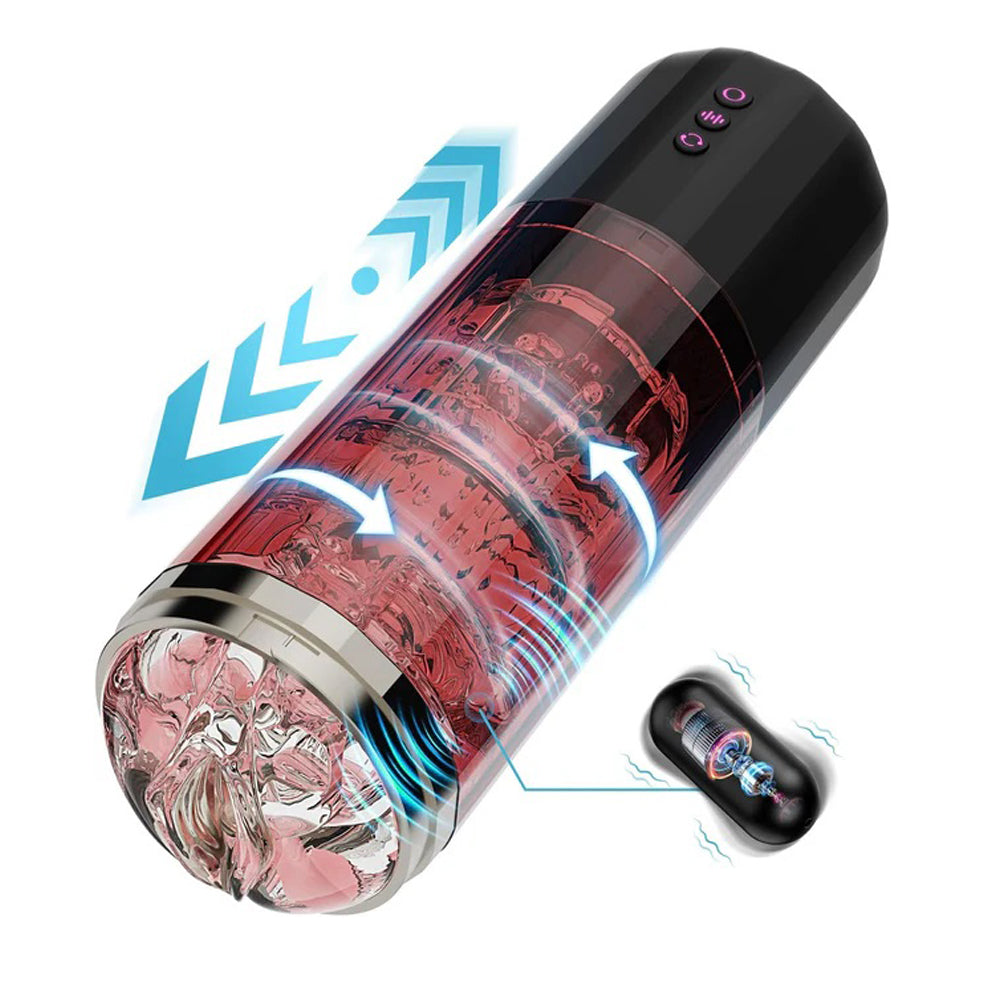 Automatic Masturbator Penis Pump Stroker with 10 Vibration & 5 Thrusting Rotating Modes